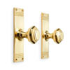 Polished Brass Octagonal Door Knobs On Backplate