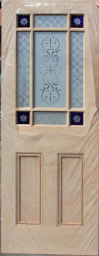 Etched glass door