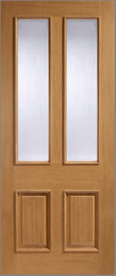 Glazed oak fire door