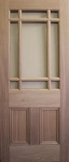 hardwood 9 pane door with inset mouldings