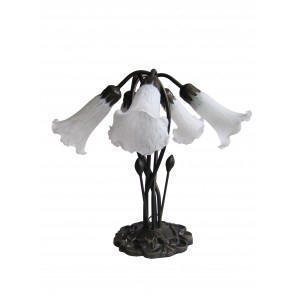 LILY5T WT         5 Light Lily Table Lamp Complete with Glass
