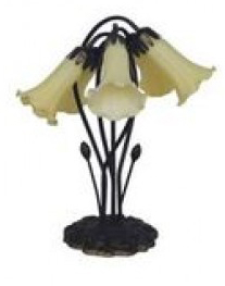 LILY5T BEIGE      5 Light Lily Table Lamp Complete with Glass